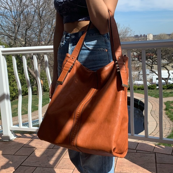 Large orange tote bag - Picture 3 of 6